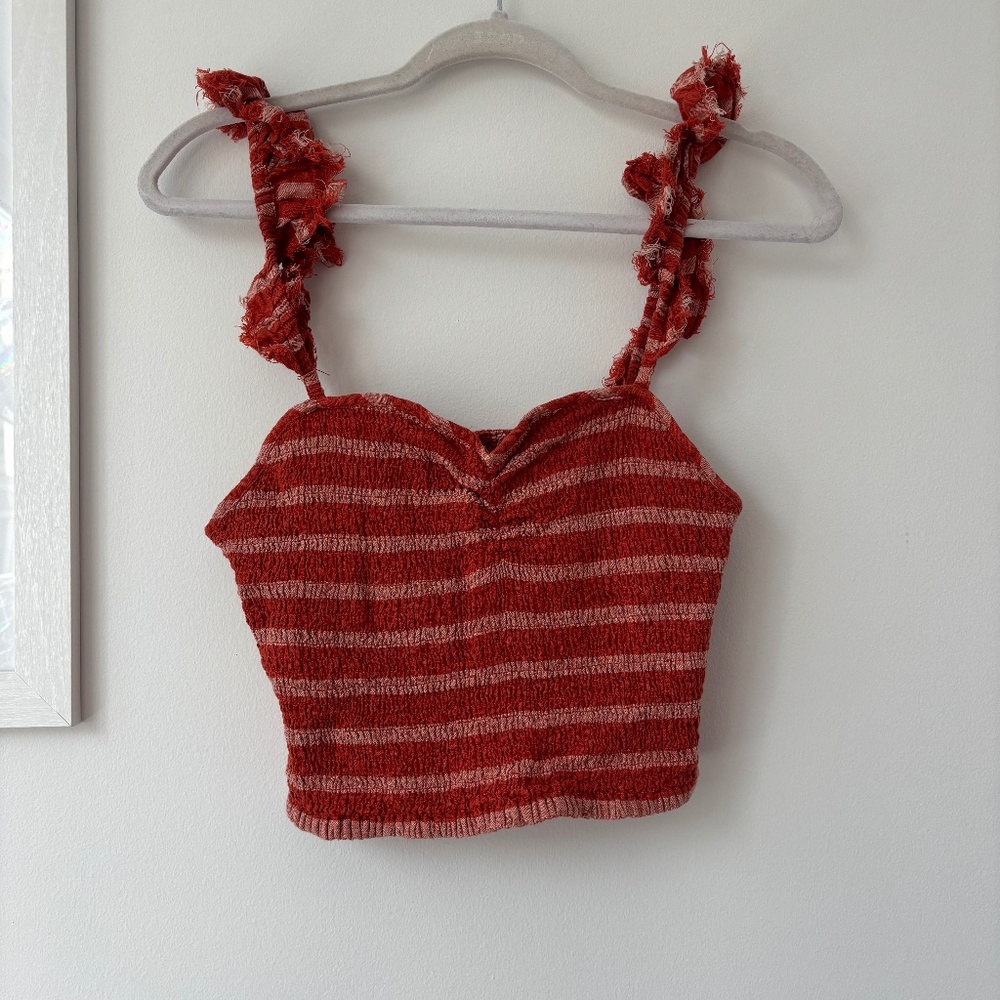Free People Ruched & Ruffled Tank